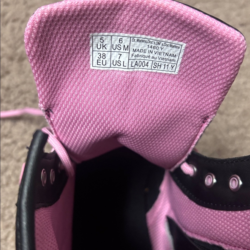 Dr. Martens Glittery Black Boots with Pink and Green Floral Accents - Picture 4 of 4